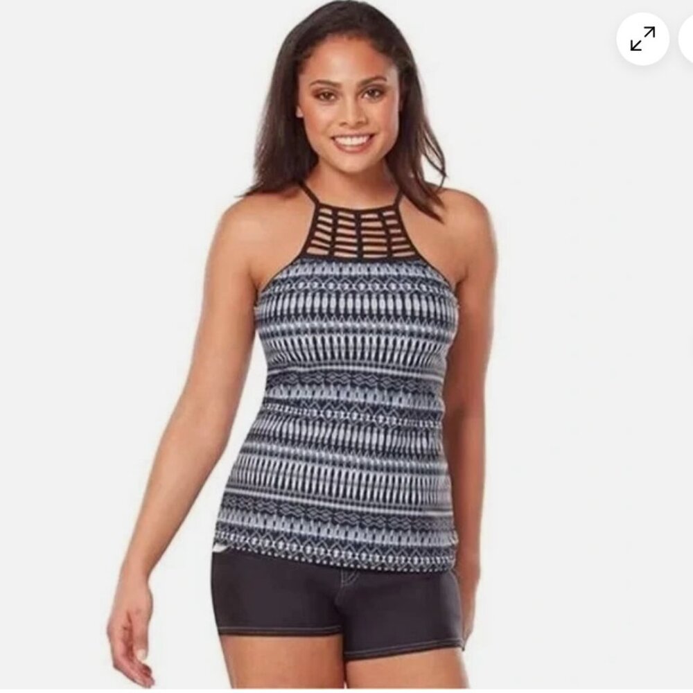 FREE COUNTRY 2pc HIGH NECK BRAIDED SWIM SET